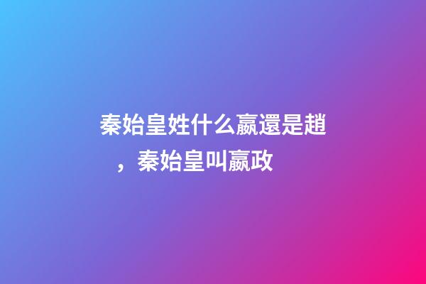 秦始皇姓什么嬴還是趙，秦始皇叫嬴政